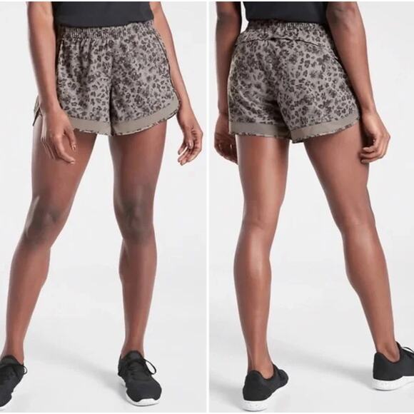 Athleta Mesh Racer Run Short Cheetah - Small - Picture 1 of 6